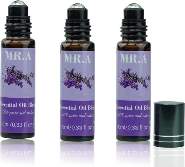 3 Pack Essential Roll On Blend Oils Set, 100% Natural Fragrance Oil, A...