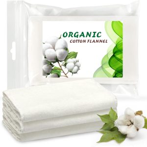 3Pcs Organic Cotton Flannel for Castor Oil Pack Wrap, Unbleached Reusa...
