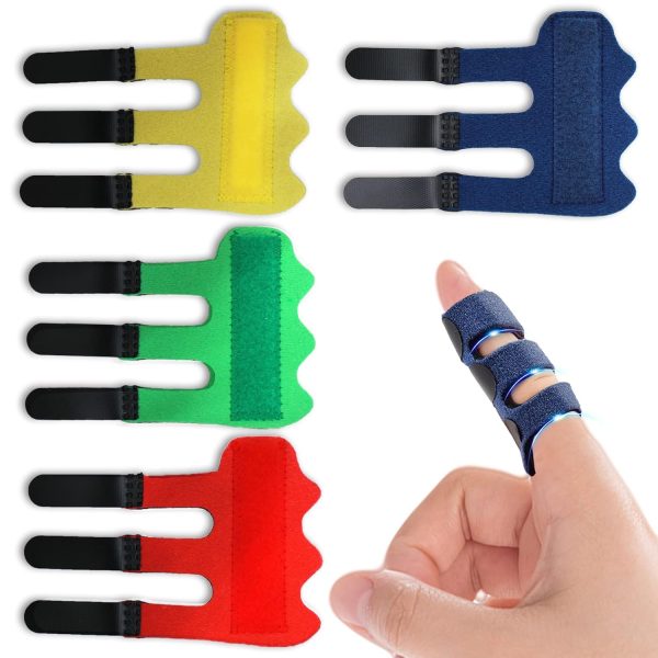 4 Pcs Upgraded Trigger Finger Splint: Trigger Finger Brace Support wit...