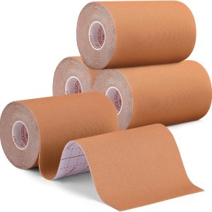 4 Rolls Kinesiology Tape, 4in x 5.5yd Extra Wide Breathable Muscle Sup...