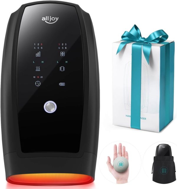 ALLJOY Hand Massager with Heat and Compression, 6 Levels Pressure Poin...