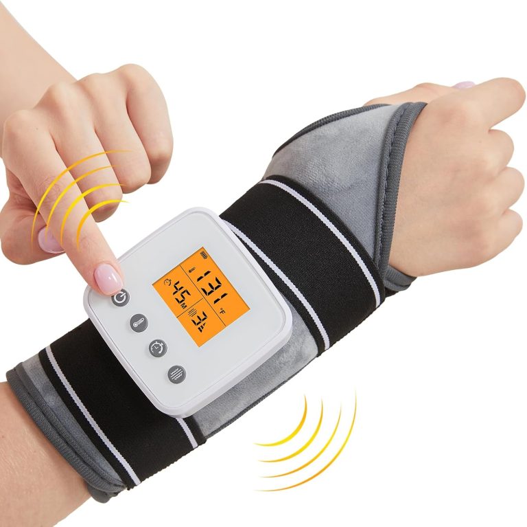 AOBOCO Cordless Wrist Massager with Heat - 3000mAh Wrist Heating Pad f...