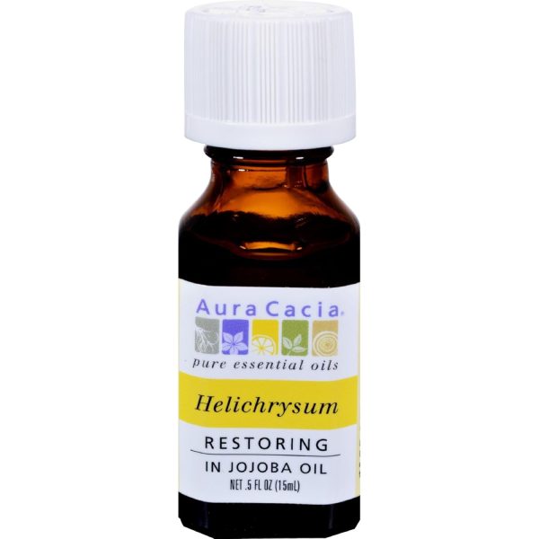 AURA CACIA Helichrysum In Jojoba Oil, 0.5 FZ