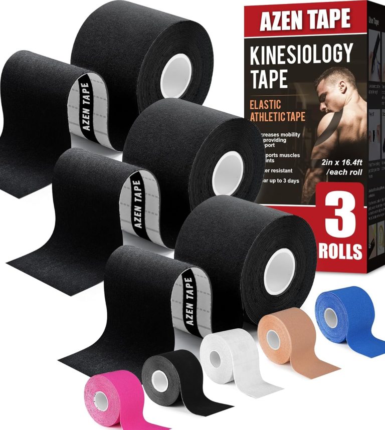 AZEN 3 Rolls Kinesiology Tape, 16.4 ft Waterproof Kinetic Tape for Joi...