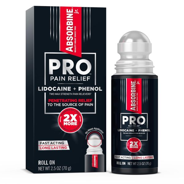 Absorbine Jr. PRO Maximum Strength Lidocaine Roll-On for Fast Nerve & ...