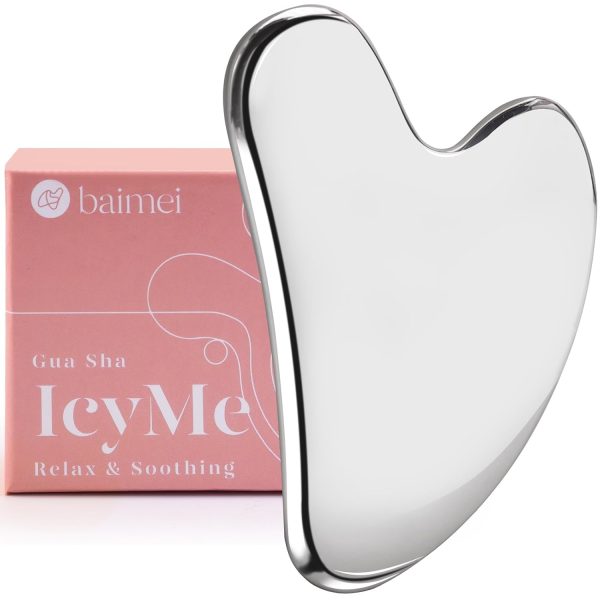 BAIMEI Stainless Steel Gua Sha for Self Care, Metal Gua Sha Facial Too...