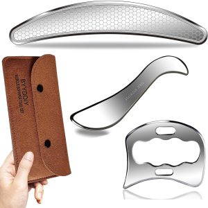 BYYDDIY 3 in 1 Stainless Steel Muscle Scraper Tools Set,Scraping Massa...