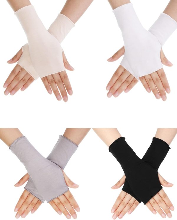 Bememo 4 Pack Sun Protection UV Gloves Driving Sun Block Gloves Coolin...