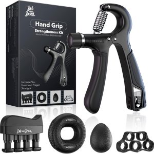 Bob and Brad Hand Grip Strengthener Kit with Counter (5 Pack), Forearm...