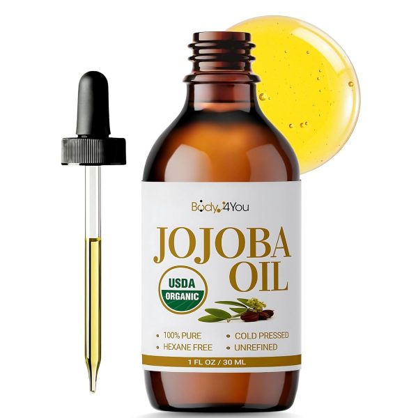 BodyJ4You Organic Jojoba Oil for Skin - USDA Organic 100% Pure Natural...