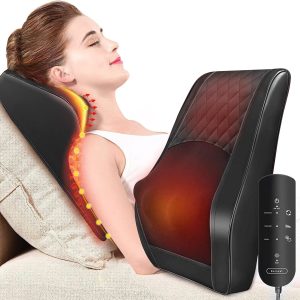 Boriwat Back Massager with Heat, 3D Kneading Massage Pillow for Back, ...