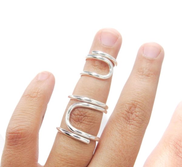 Boutonniere trigger Combination Silver Splint Ring