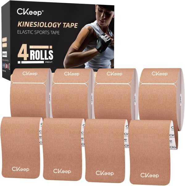 CKeep 4 Rolls Kinesiology Tape, Original Cotton Elastic Athletic Tape,...