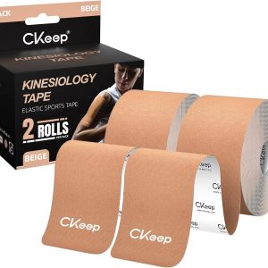 CKeep Uncut Kinesiology Tape(2 Rolls), Original Cotton Elastic Premium...
