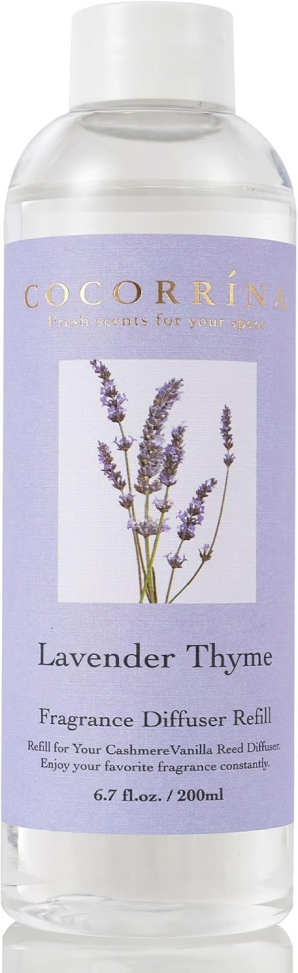 COCORRÍNA Reed Diffuser Refill- Lavender Thyme 6.7 oz. Reed Diffuser O...