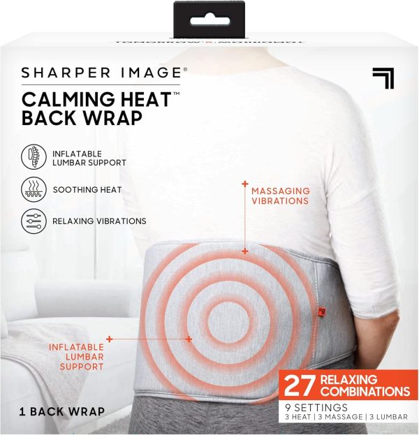 Calming Heat Back Wrap by Sharper Image- Electric Back Heating Pad wit...