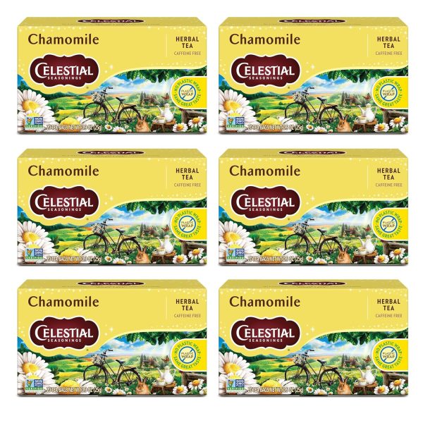 Celestial Seasonings Chamomile Herbal Tea, Caffeine Free, 20 Tea Bags ...