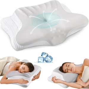Cervical Neck Pillow for Pain Relief - Ergonomic Memory Foam Pillows f...