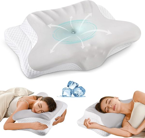 Cervical Neck Pillow for Pain Relief - Ergonomic Memory Foam Pillows f...
