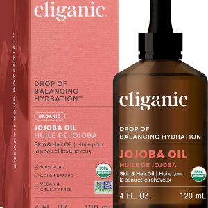 Cliganic Organic Jojoba Oil, 100% Pure (4oz) | Moisturizing for Face, ...