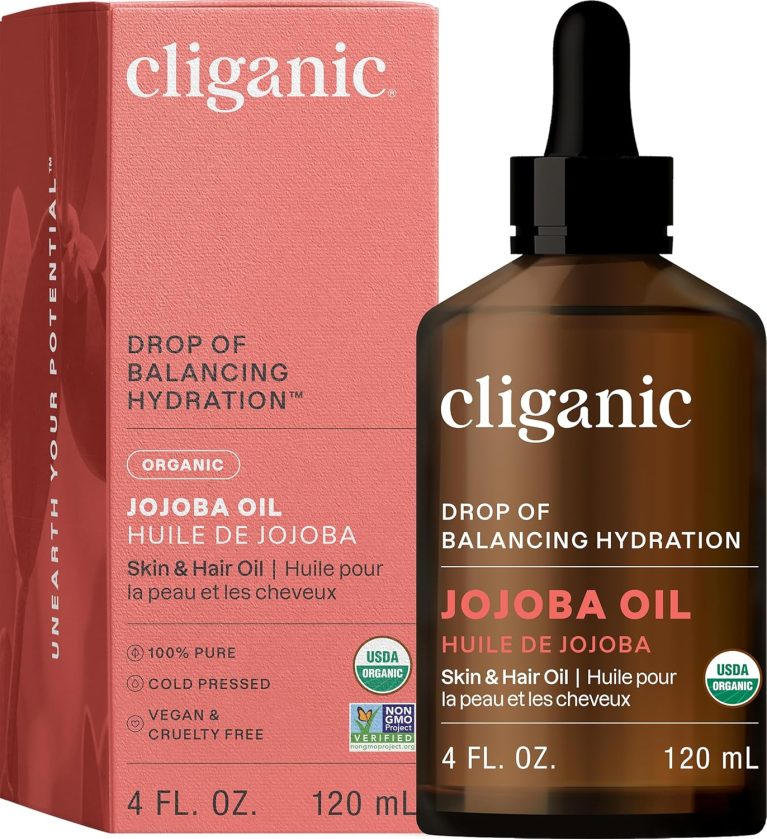 Cliganic Organic Jojoba Oil, 100% Pure (4oz) | Moisturizing for Face, ...