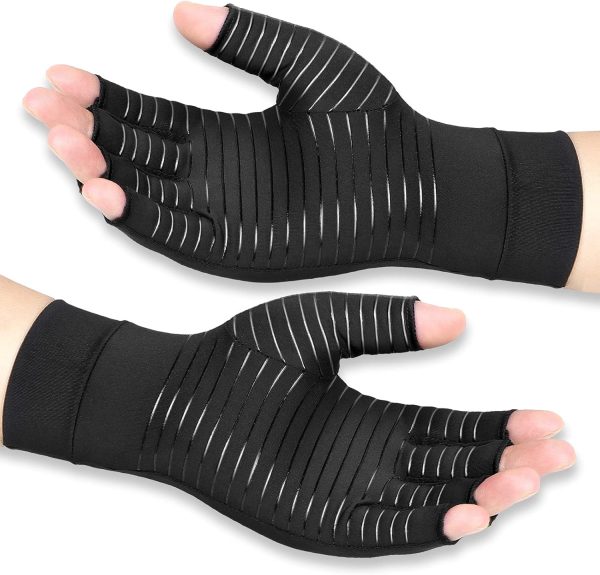 Copper Arthritis Compression Gloves Women Men Relieve Hand Pain Swelli...