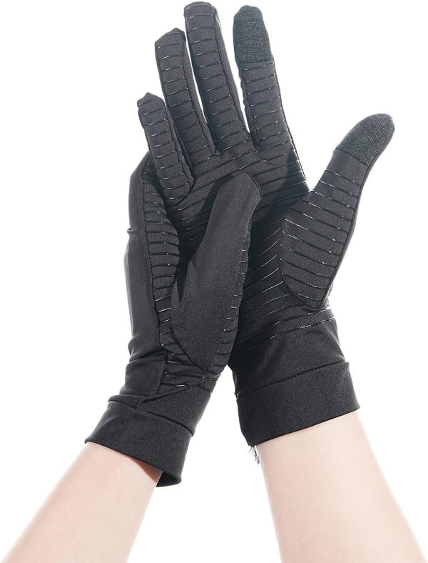 Copper Arthritis Compression Gloves for Women Man, Full Finger Touch S...