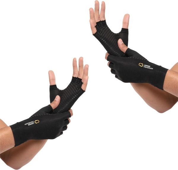 Copper Compression Arthritis Gloves | Fingerless Arthritis Carpal Tunn...