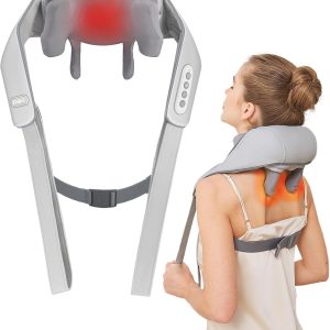 Cordless Neck Shoulder Massager with Heat,Deep Tissue Kneading Relieve...
