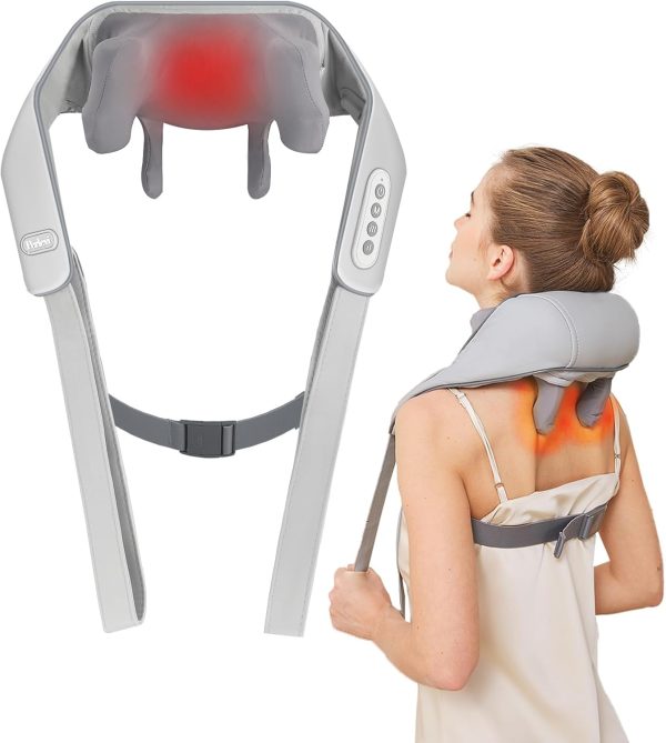 Cordless Neck Shoulder Massager with Heat,Deep Tissue Kneading Relieve...