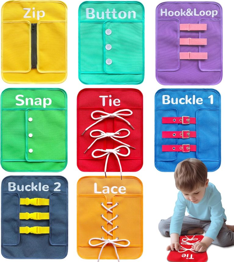 Craftstory Toddlers Montessori Busy-Board for 3 4 5 Year Basic-Life-Sk...