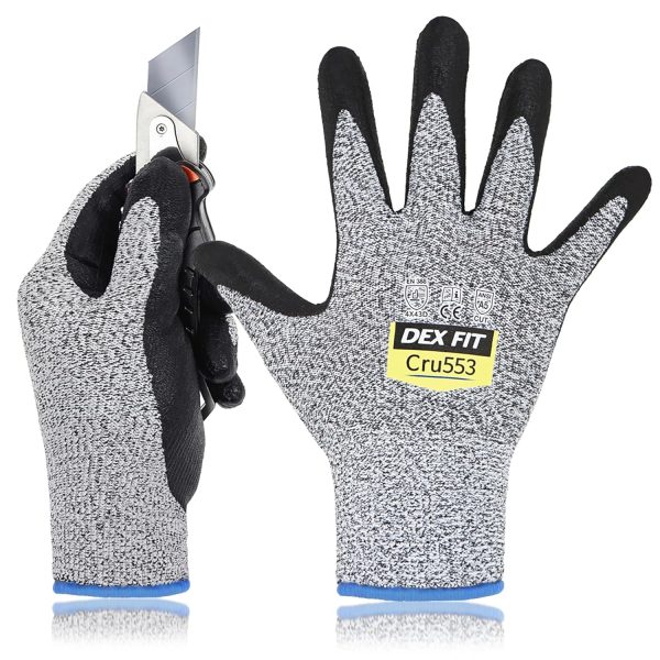 DEX FIT Level 5 Cut Resistant Gloves Cru553, 3D-Comfort Fit, Firm Grip...