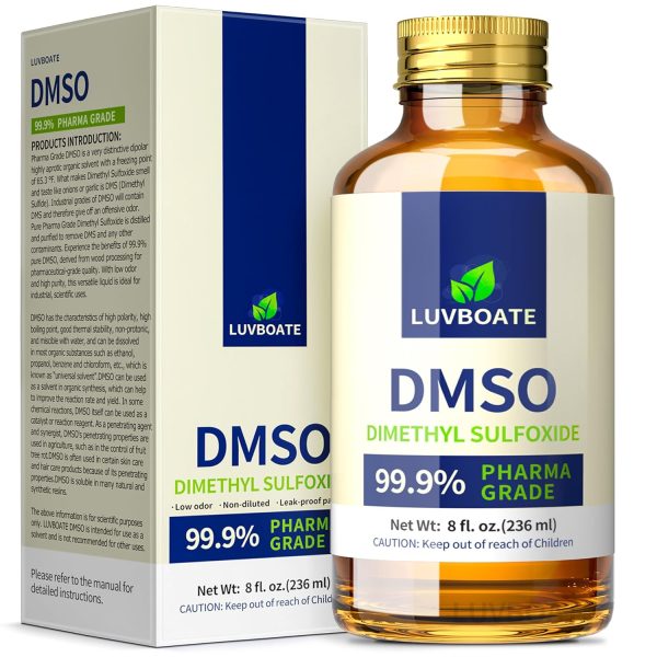 DMSO 99.9% Pharma Grade, Pure Liquid Dimethyl Sulfoxide 8 fl.oz in Gla...