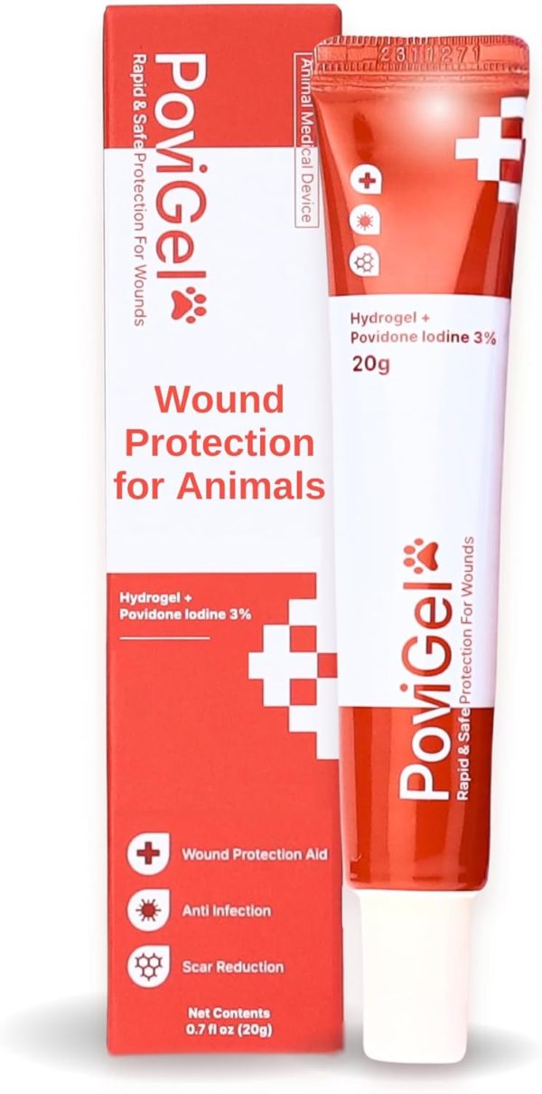 Dog Wound Care Ointment with Povidone Iodine 3%, Relieves Pain, Itchin...