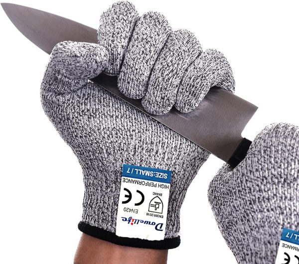 Dowellife Cut Resistant Gloves Food Grade Level 5 Protection, Safety K...