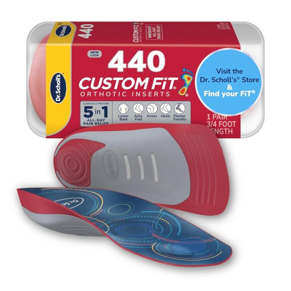 Dr. Scholl’s Custom Fit Orthotics 3/4 Length Arch Support Shoe Inserts...