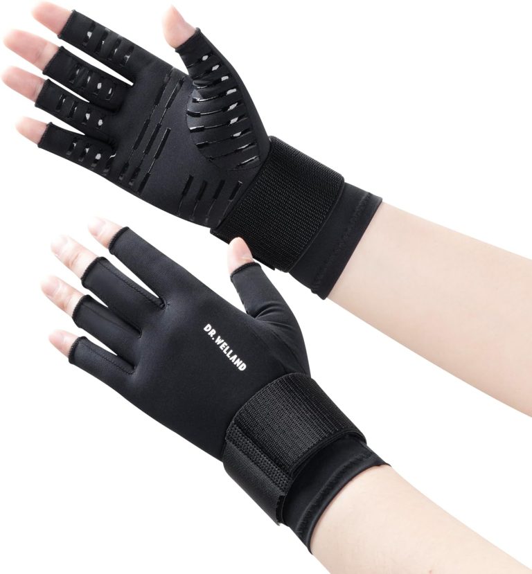 Dr.Welland Medical Arthritis Gloves with Strap, Best Open Finger Glove...