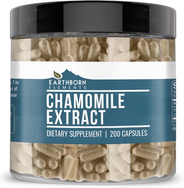Earthborn Elements Chamomile Extract 200 Capsules, Pure & Undiluted, N...