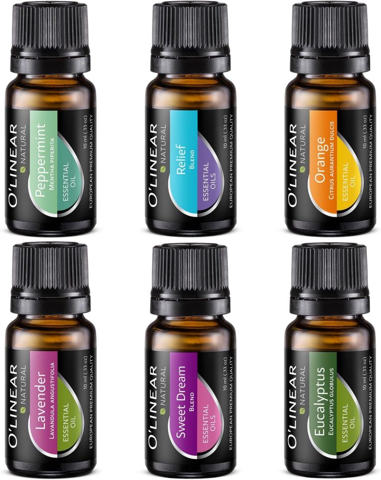 Essential Oils Set - 4 Oils & 2 Blends, Top 6 Essential Oils for Diffu...