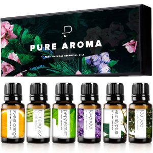 Essential Oils Set by Pure Aroma - Top 6 Aromatherapy Oils Gift Set-6 ...
