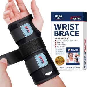 FEATOL Wrist Brace, FSA HSA Eligible Hand Brace, Carpal Tunnel Wrist S...