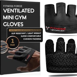 FITNESS FORCE Workout Gloves for Men & Women Partial Weight Lifting No...