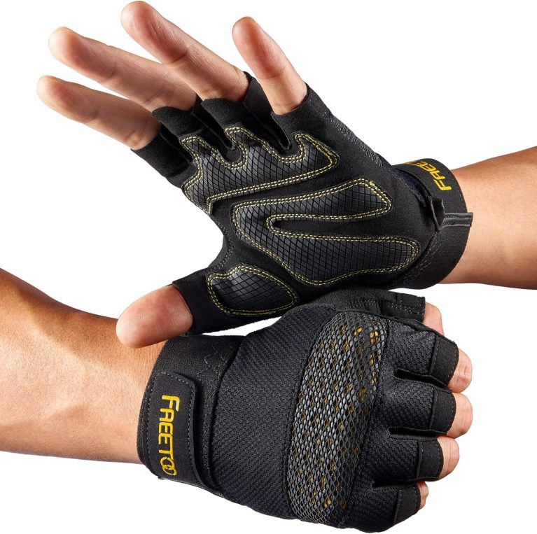 FREETOO Workout Gloves for Men, Weight Lifting Gloves with Full Palm P...