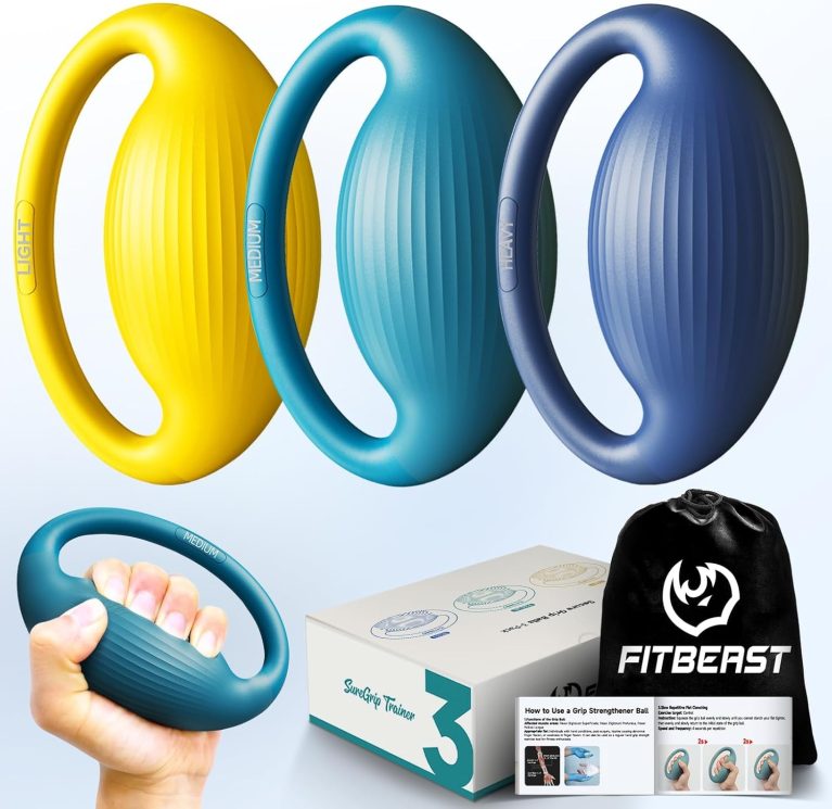 FitBeast Hand Exercise Balls - 3 Resistance Levels Stress Balls for Ad...