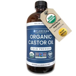 Florisan Organic Castor Oil, EWG Verified & USDA Organic Certified, 16...
