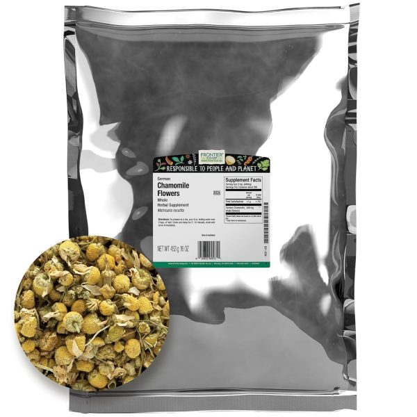 Frontier Chamomile Flowers, German Whole (double Cleaned), 16 Ounce Ba...