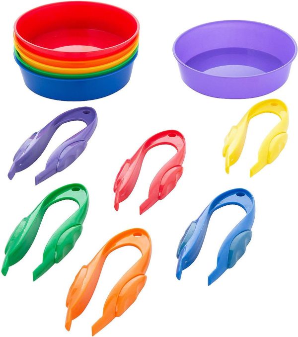 Fun Express - Plastic TWEEZER and Sorting Tray Set Counting and Sortin...