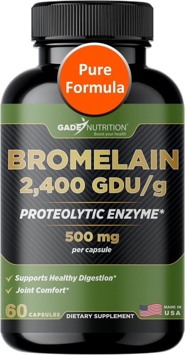 Gade Nutrition Bromelain Supplement in Capsules | Bromelain 2,400 GDU/...