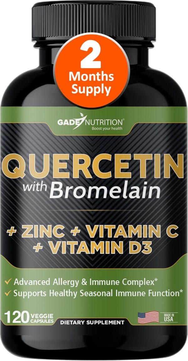 Gade Nutrition Quercetin with Bromelain Vitamin C and Zinc Vitamin D3 ...