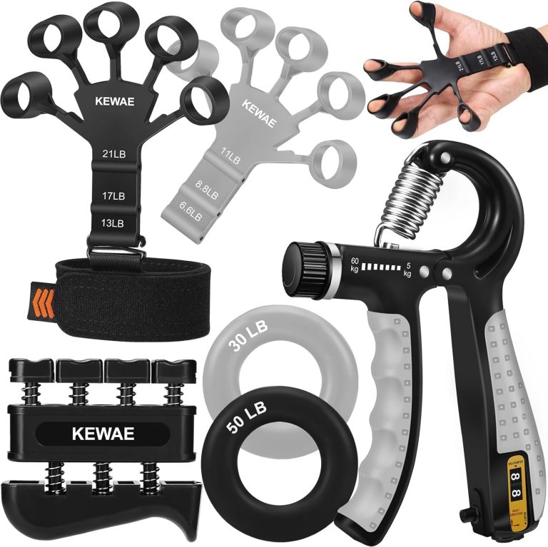 Grip Strength Trainer Kit 6 Pack with Finger Exerciser, Hand Grip Stre...